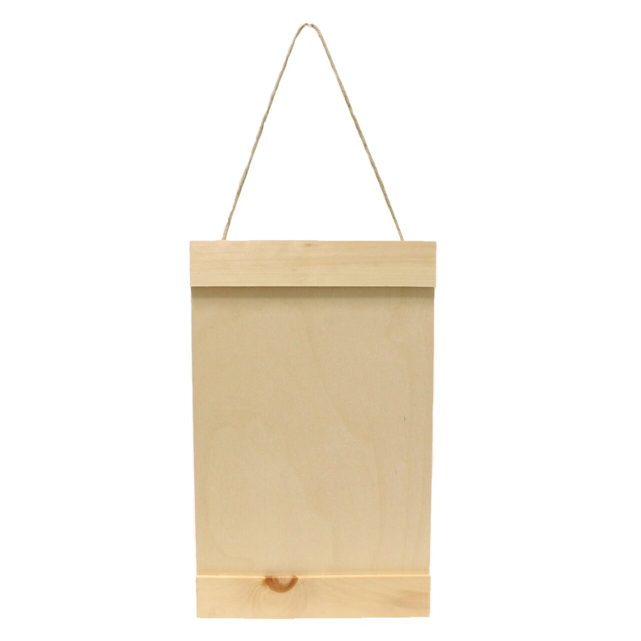 Hanging Art Display with Pine Rails, Hardwood Panel, with Jute Hanger, 6-Pack